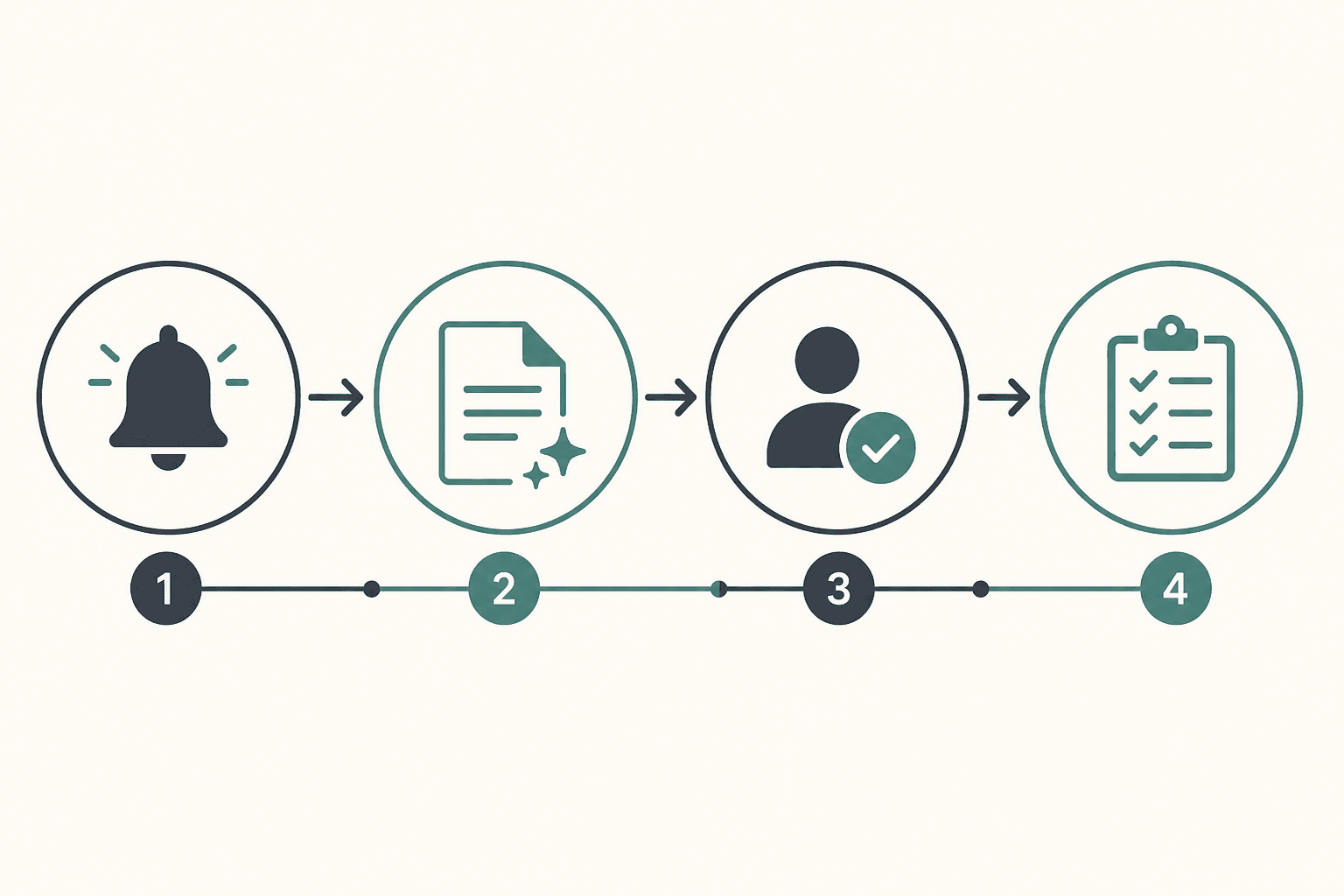 Flow diagram: Trigger, AI Draft, Human Approve, CRM Task