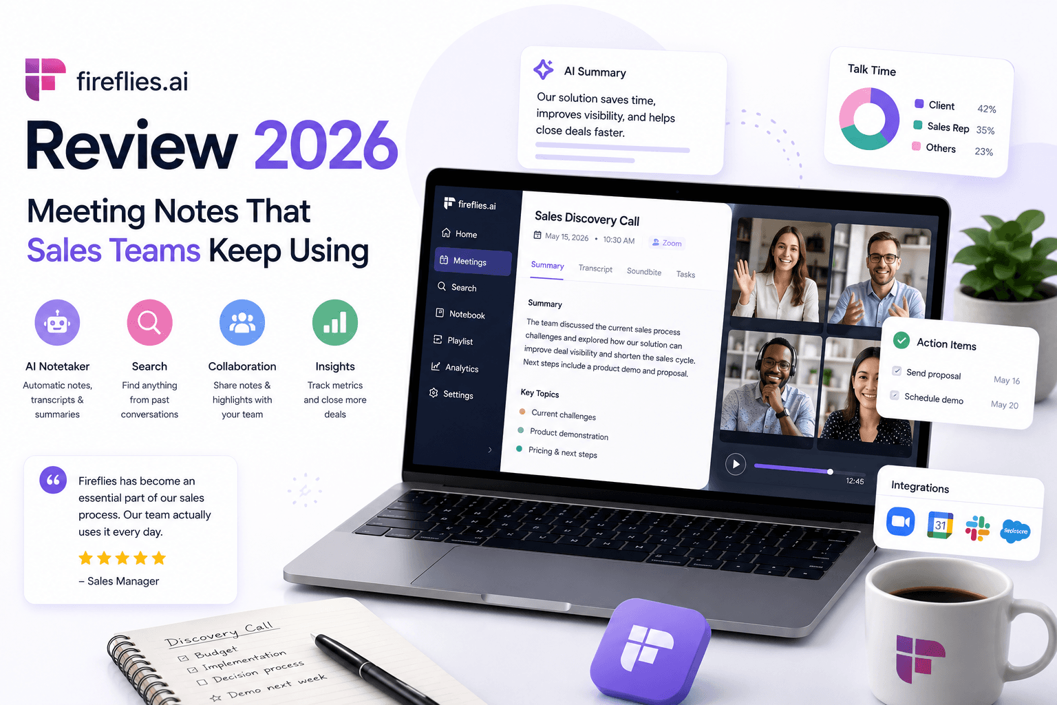 Fireflies.ai Review 2026: Meeting Notes, Pricing, and CRM Sync for Small Teams